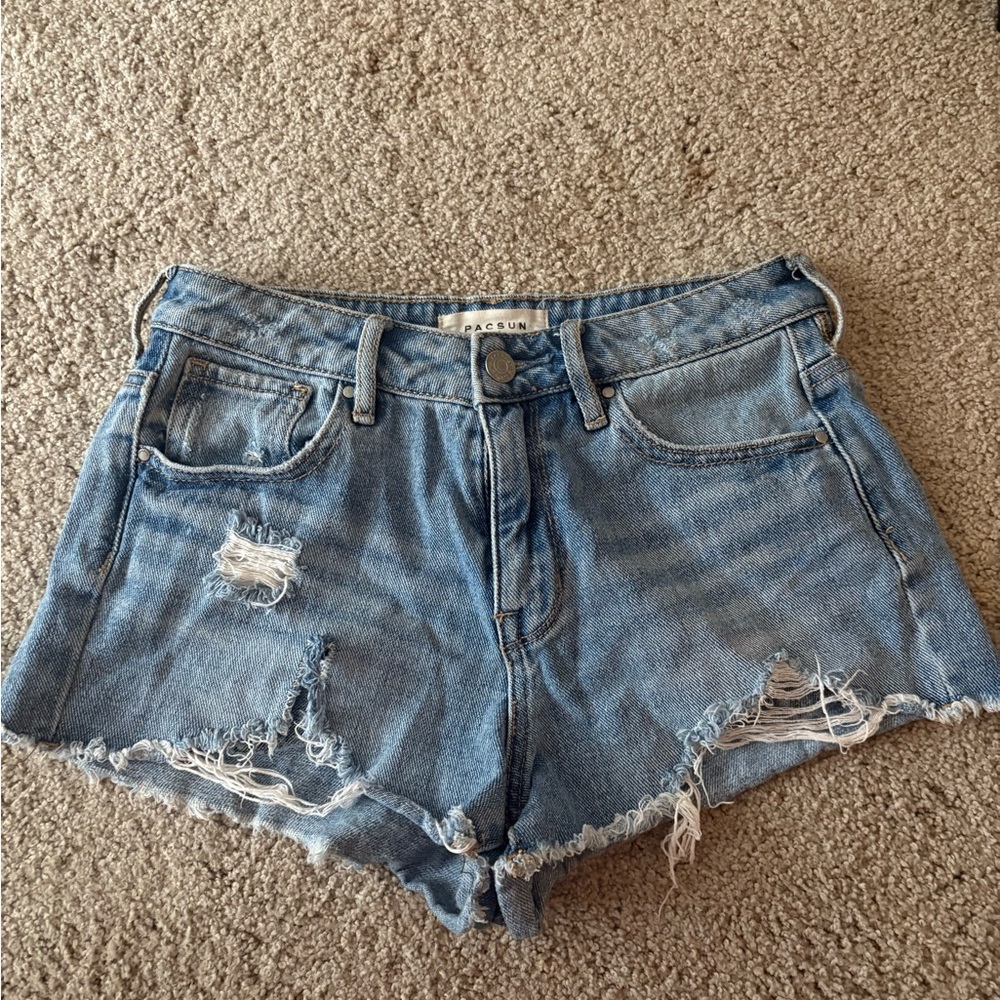 PacSun Blue Jean Shorts Distressed Cut-Off